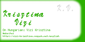 krisztina vizi business card